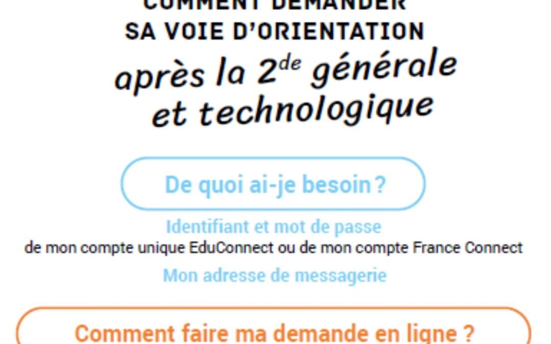 MAJ Orientation – Classes de secondes – Phase de formulation des vœux définitifs